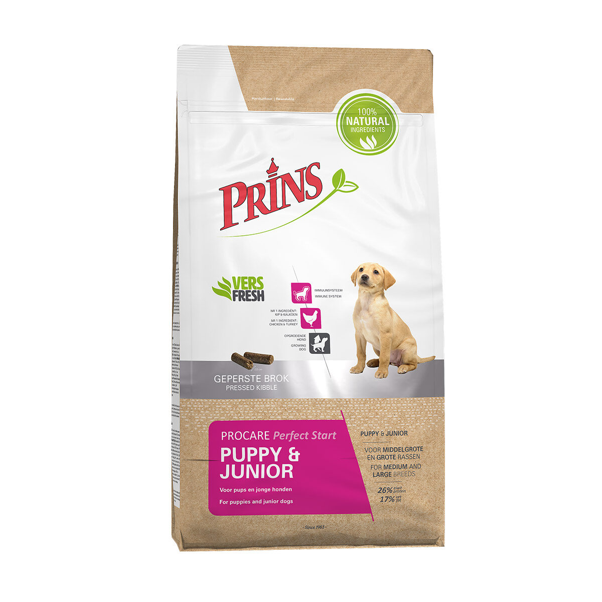 Kreta levenslang planter Prins ProCare Puppy & Junior Perfect Start 7,5 kg - Discus